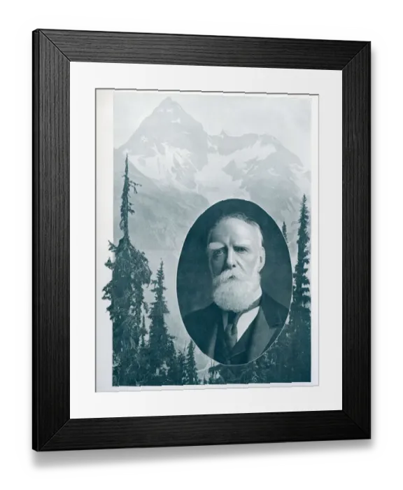 Framed Print : Lord Strathcona with Mount Sir Donald in background Baron Strathcona and Mount Royal Framed Print : Lord Strathcona with Mount Sir Donald in background Baron Strathcona and Mount Royal