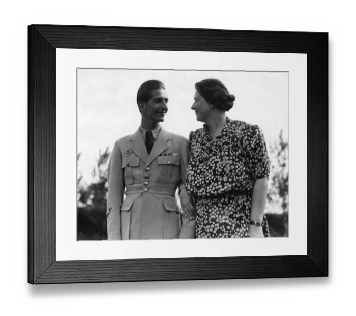 Framed Print : King Peter of Yugoslavia back at last with his mother at her country home in England