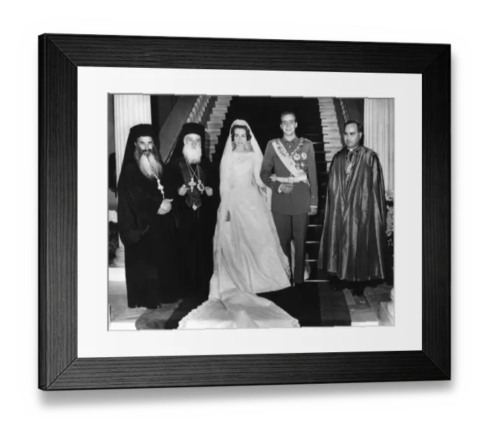 Framed Print : Princess Sophia of Greece marries Don Juan Carlos, Pretender to the Spanish throne Framed Print : Princess Sophia of Greece marries Don Juan Carlos, Pretender to the Spanish throne