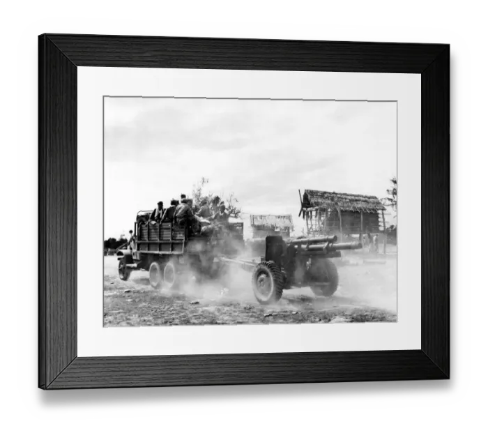 Framed Print : Bound for the Laos front Laotian government troops and their artillery weapon speed Framed Print : Bound for the Laos front Laotian government troops and their artillery weapon speed