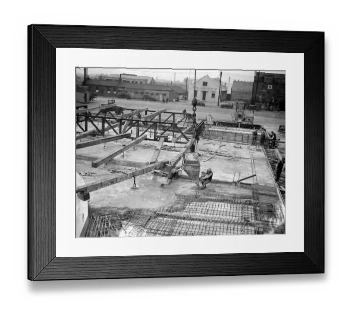 Framed Print : Constructing one of the new quays at Royal Victoria Docks London 6th August 1937 Framed Print : Constructing one of the new quays at Royal Victoria Docks London 6th August 1937