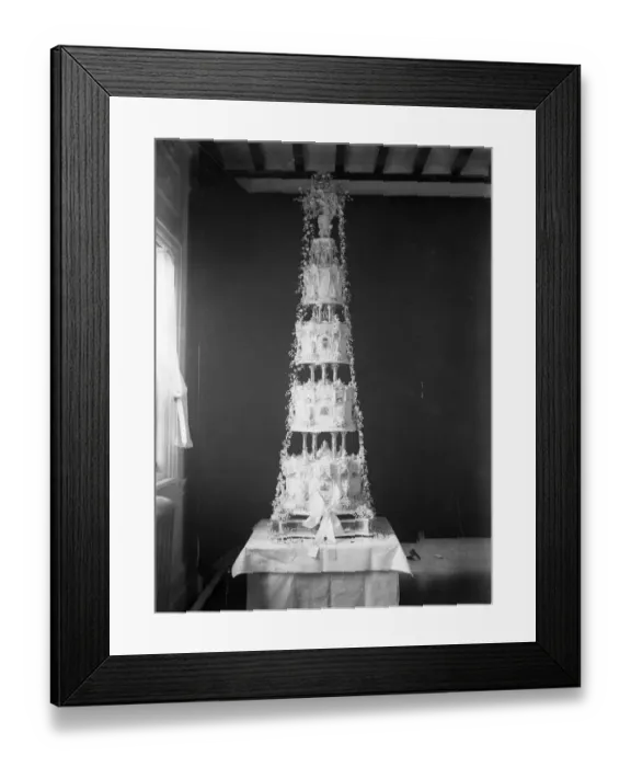 Framed Print : Wedding of the Duke of Kent and Princess Marina. The Royal wedding cake, by McVitie and Price Framed Print : Wedding of the Duke of Kent and Princess Marina. The Royal wedding cake, by McVitie and Price