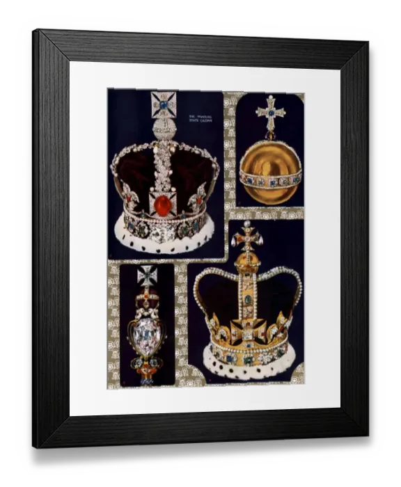 Framed Print : Symbols of Power and Glory and of Christian Faith: St Edwards Crown, The Imperial State Crown Framed Print : Symbols of Power and Glory and of Christian Faith: St Edwards Crown, The Imperial State Crown