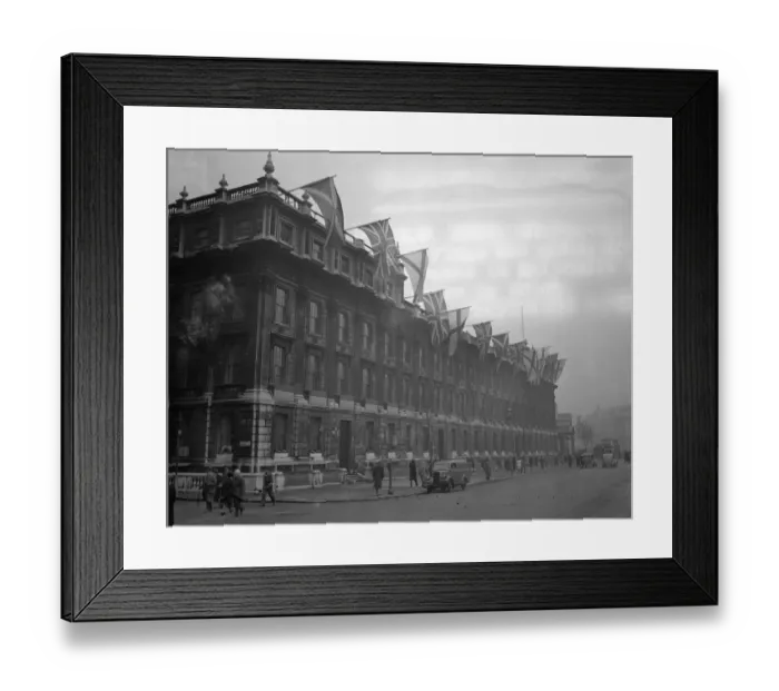 Framed Print : Royal Wedding. It is the eve of the Royal Wedding and flags are going up all over London Framed Print : Royal Wedding. It is the eve of the Royal Wedding and flags are going up all over London