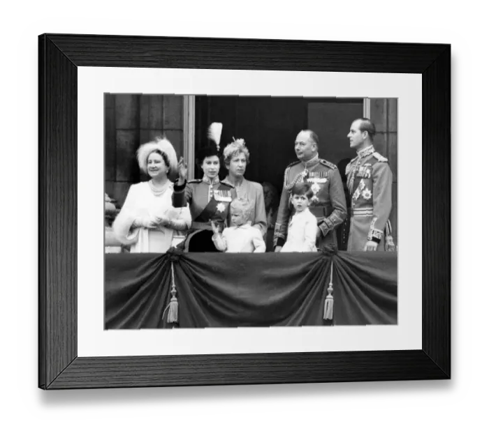 Framed Print : Members of the royal family on the balcony at Buckingham Palace to watch the Royal Framed Print : Members of the royal family on the balcony at Buckingham Palace to watch the Royal