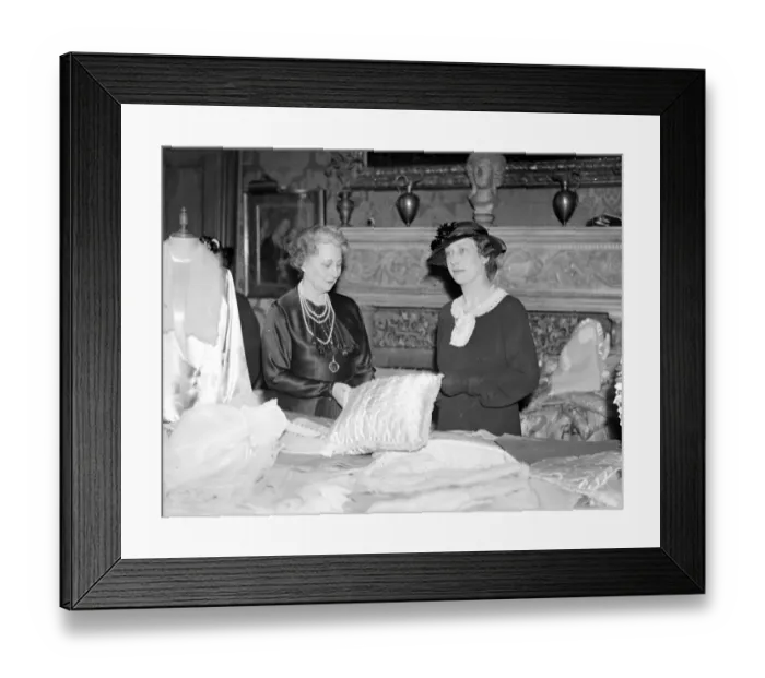 Framed Print : The princess royal with Mrs. Glasgow, when H. R. H. acted as the stallholder at an exhibition Framed Print : The princess royal with Mrs. Glasgow, when H. R. H. acted as the stallholder at an exhibition