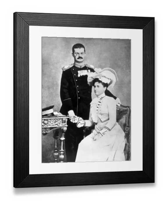 Framed Print : Portrait of King Alexander and Queen Draga, Serbian Royal Family 1903
