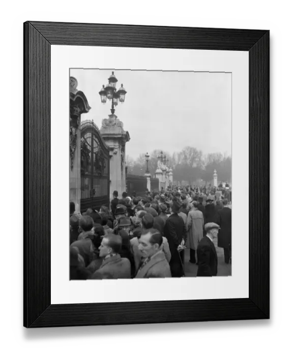 Framed Print : This morning crowds of people flocked to the Palace to read the latest bulletin regarding Framed Print : This morning crowds of people flocked to the Palace to read the latest bulletin regarding