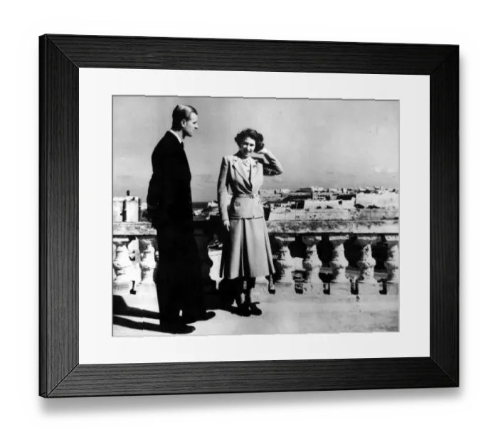 Framed Print : Princess Elizabeth and Prince Philip at the Villa Guardamangia, Malta 26th November