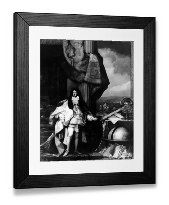 Framed Print : Charles II (1630-85) as founder of the Royal Society, 1684 Framed Print : Charles II (1630-85) as founder of the Royal Society, 1684