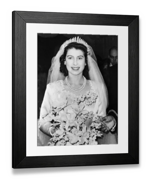 Framed Print : Royal Wedding. H. R. H Princess Elizabeth and Duke of Edinburgh. the bridal couple Framed Print : Royal Wedding. H. R. H Princess Elizabeth and Duke of Edinburgh. the bridal couple