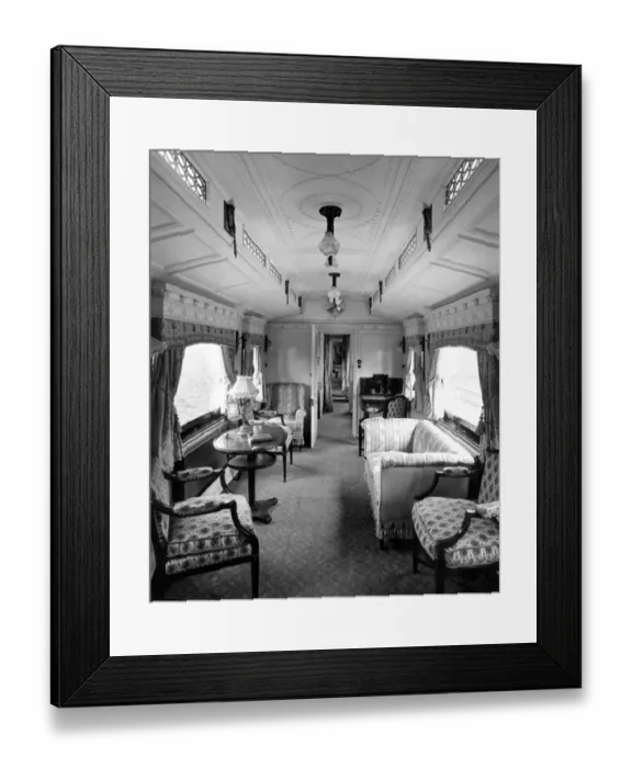 Framed Print : Royal train - saloon of Queen Alexandra - wife of King Edward VII Framed Print : Royal train - saloon of Queen Alexandra - wife of King Edward VII