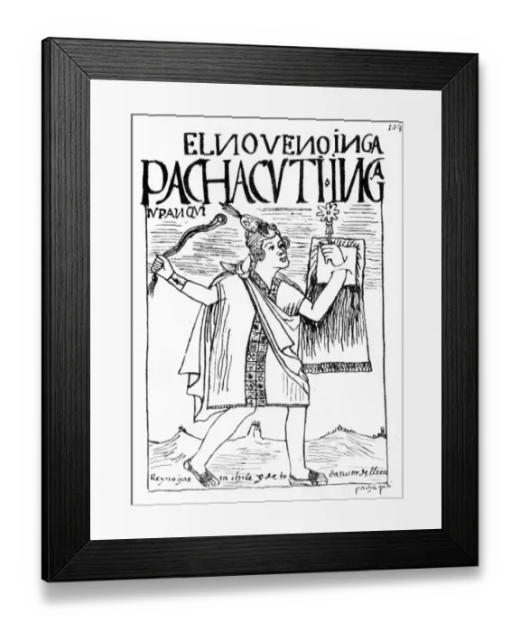 Framed Print : Relays of chasquis carried messages rapidly throughout the country. Peruvian codex