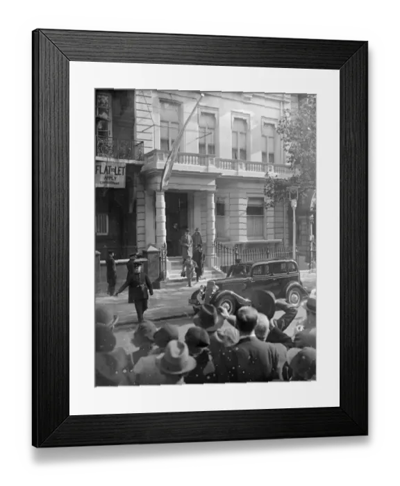 Framed Print : New King Peter of Yugoslavia leaving Legation in London. 10 October 1934 Framed Print : New King Peter of Yugoslavia leaving Legation in London. 10 October 1934