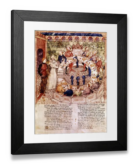 Framed Print : Galahad introduced in the company of the Round Table 1370-80. Sir Galahad was one Framed Print : Galahad introduced in the company of the Round Table 1370-80. Sir Galahad was one