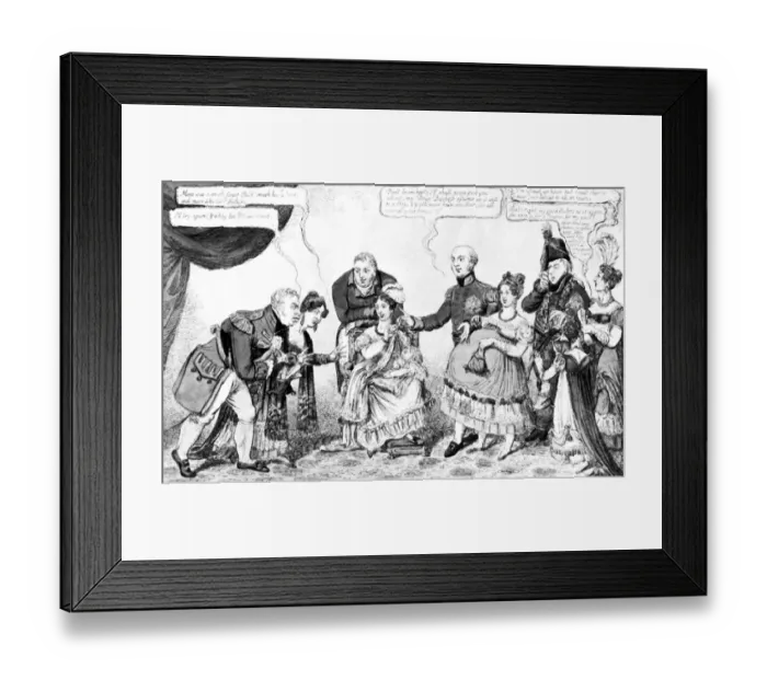 Framed Print : Cartoon showing members of the Royal Family in the race for an heir - Left tot Right The Duke Framed Print : Cartoon showing members of the Royal Family in the race for an heir - Left tot Right The Duke