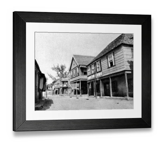 Framed Print : The ancient Capital of Jamaica: old houses in the picturesque Main Street of Port Royal Framed Print : The ancient Capital of Jamaica: old houses in the picturesque Main Street of Port Royal