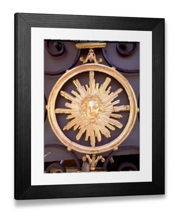 Framed Print : The Sun King, Coat of Arms, from a balcony in the Place Vendome, Paris. Ornately Framed Print : The Sun King, Coat of Arms, from a balcony in the Place Vendome, Paris. Ornately