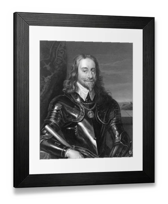 Framed Print : Charles 1st (Windsor Castle, behind) Framed Print : Charles 1st (Windsor Castle, behind)