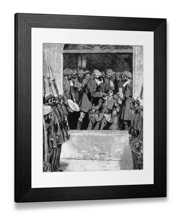 Framed Print : Extraction Of A Royal Tooth (from a sketch by Dr J A Gray surgeon to the Amir of Framed Print : Extraction Of A Royal Tooth (from a sketch by Dr J A Gray surgeon to the Amir of