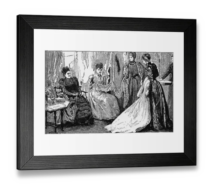 Framed Print : Queen Marys Trousseau Princess May with her mother, buying her trousseau Framed Print : Queen Marys Trousseau Princess May with her mother, buying her trousseau