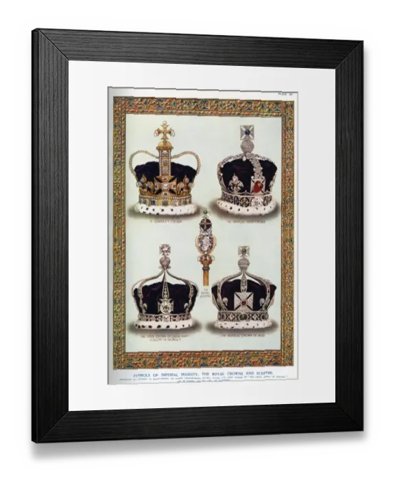 Framed Print : Symbols of Imperial Majesty: The Royal Crowns and Sceptre - St. Edwards crown (top Framed Print : Symbols of Imperial Majesty: The Royal Crowns and Sceptre - St. Edwards crown (top