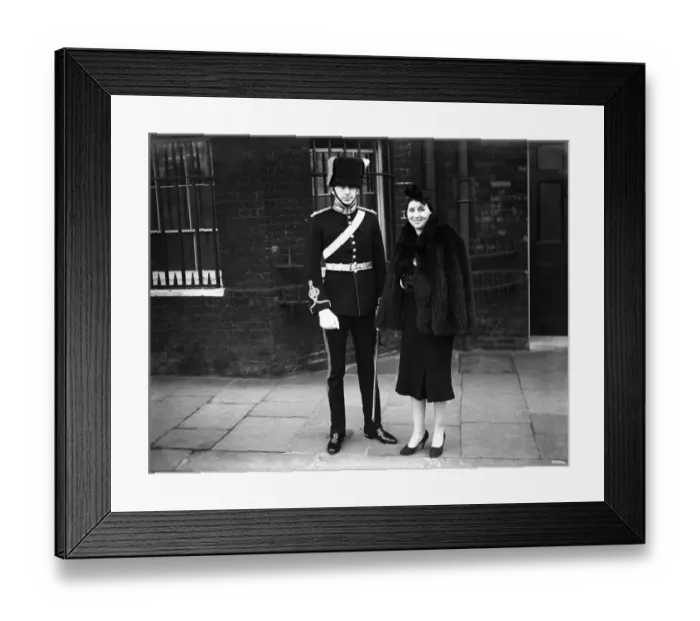 Framed Print : Levee at St Jamess Palace, London. 2nd Lieutenant Eric Williams and his mother Framed Print : Levee at St Jamess Palace, London. 2nd Lieutenant Eric Williams and his mother