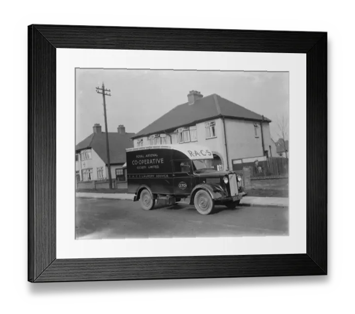 Framed Print : A Bedford Truck belonging to Royal Arsenal Cooperative Society Limited, the laundry service