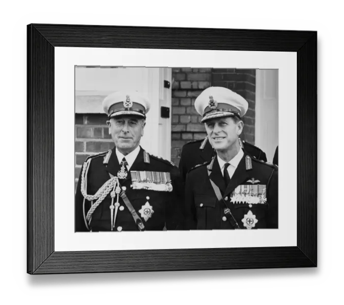 Framed Print : The Duke of Edinburgh and his Uncle Admiral of the Fleet Earl Mountbatten on