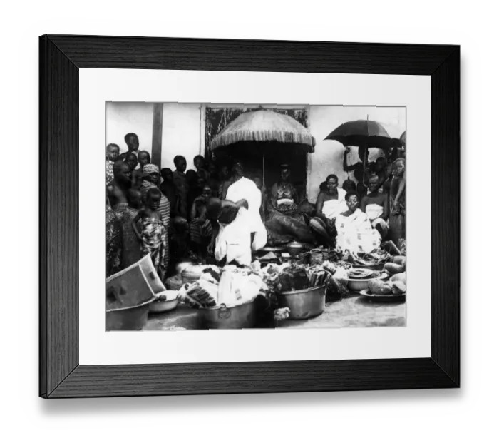 Framed Print : Divine and Royal Persons Sierra Leone Tribal Chief and wife raised above the ground Framed Print : Divine and Royal Persons Sierra Leone Tribal Chief and wife raised above the ground