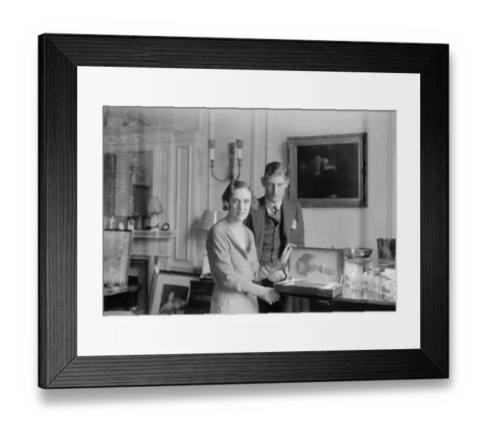 Framed Print : Royal wedding gifts for Lady Myrtle Jellicoe. Lady Myrtle Jellicoe and her fiance