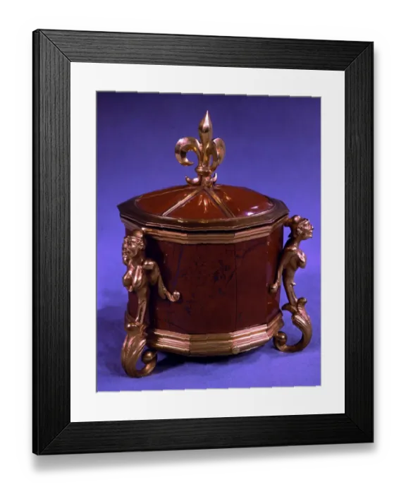 Framed Print : Louis XIV inkstand in red jasper and gilt. The Sun King by Nancy Mitford, page 153 Framed Print : Louis XIV inkstand in red jasper and gilt. The Sun King by Nancy Mitford, page 153