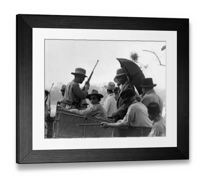 Framed Print : The Royal Tour of Nepal, hunting at Megauli The Queen Elizabeth II and Prince Philip