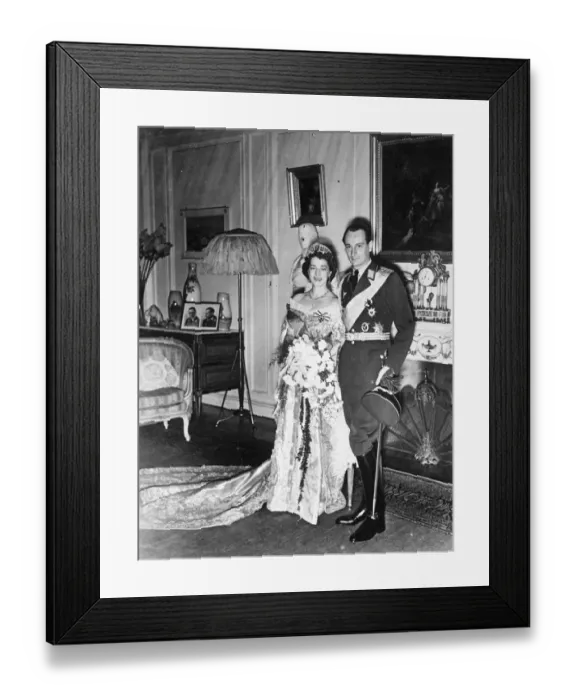 Framed Print : Grandson of ex-Kaiser weds Grand Duchess at Potsdam. The Royal house of Hehenzollern