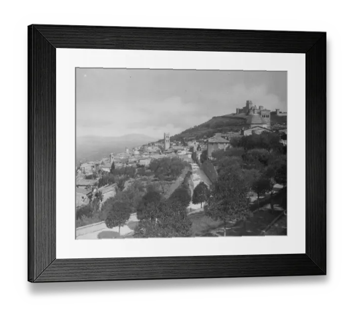 Framed Print : Scene of the Royal wedding. A striking view of Assisi. Showing the Basilica on the right Framed Print : Scene of the Royal wedding. A striking view of Assisi. Showing the Basilica on the right