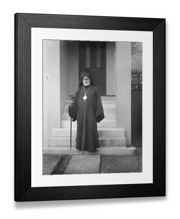 Framed Print : Archbishop Germanos goes to Buckingham Palace to rehearse for royal wedding. 26