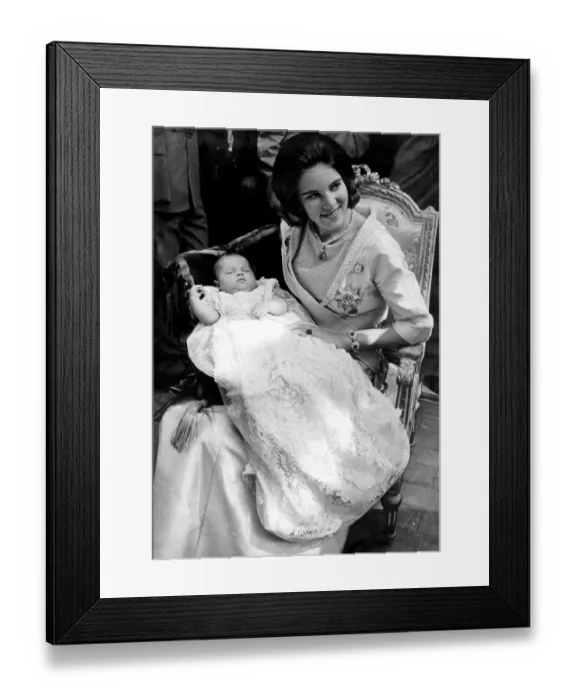 Framed Print : Queen Anna Maria and the royal baby Alexia 21st September 1965 Framed Print : Queen Anna Maria and the royal baby Alexia 21st September 1965