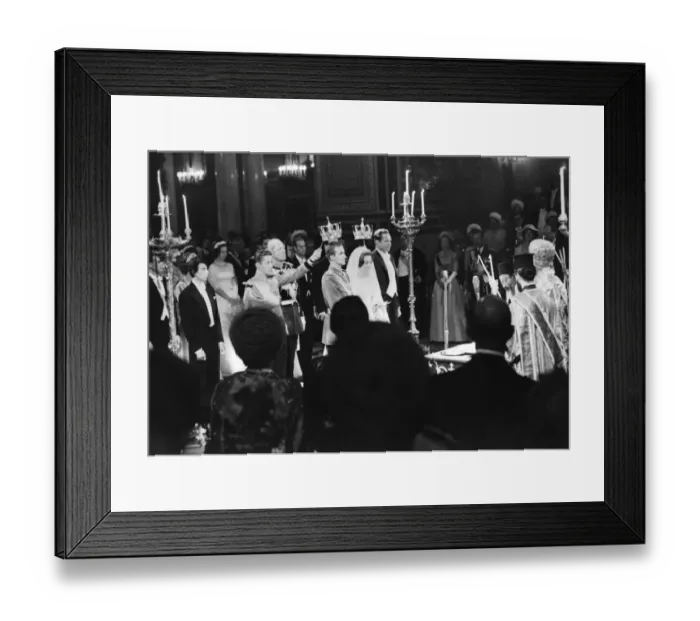 Framed Print : In The Greek Orthodox Cathedral in Athens, King George of Greece looks on as Framed Print : In The Greek Orthodox Cathedral in Athens, King George of Greece looks on as