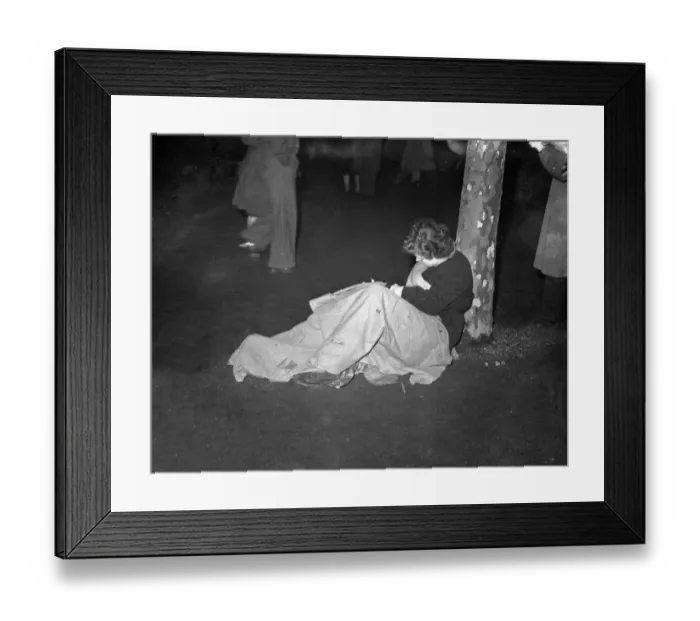 Framed Print : Royal Wedding. A young lady fat asleep in the Mall, picture taken at midnight. 20 Framed Print : Royal Wedding. A young lady fat asleep in the Mall, picture taken at midnight. 20