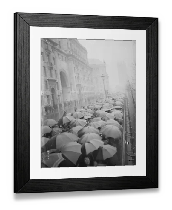Framed Print : The Lying in State of King George V at Westminster Umbrellas in the queue, that Framed Print : The Lying in State of King George V at Westminster Umbrellas in the queue, that