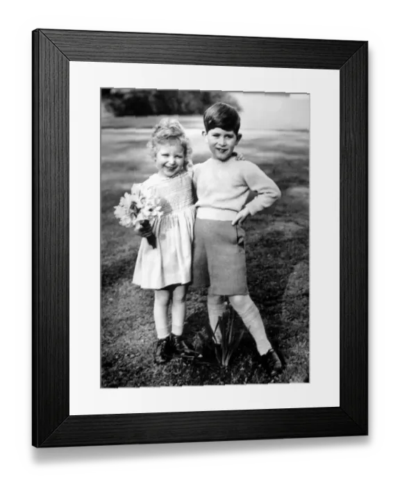 Framed Print : Prince Charles and his sister Princess Anne happy together in the garden of Royal Lodge Framed Print : Prince Charles and his sister Princess Anne happy together in the garden of Royal Lodge
