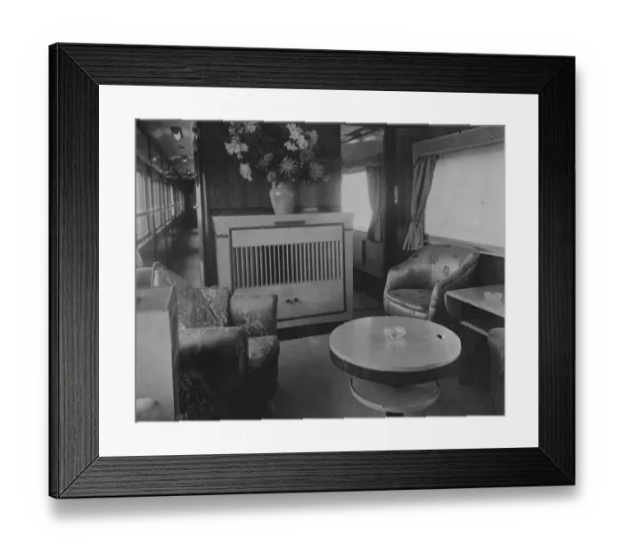 Framed Print : Royal visit preparations. The Queens stay room on the Royal Train. 12 February 1947 Framed Print : Royal visit preparations. The Queens stay room on the Royal Train. 12 February 1947