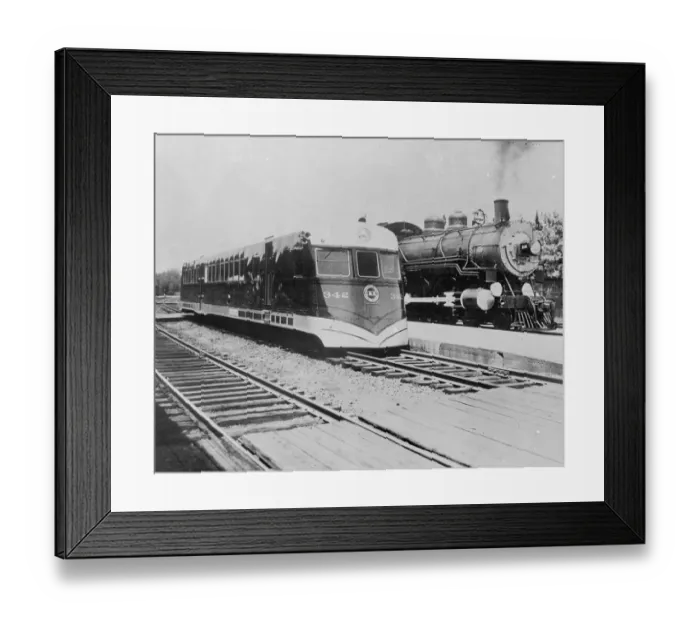 Framed Print : Streamlined and steam. The development of 35 years of railway engineering and design