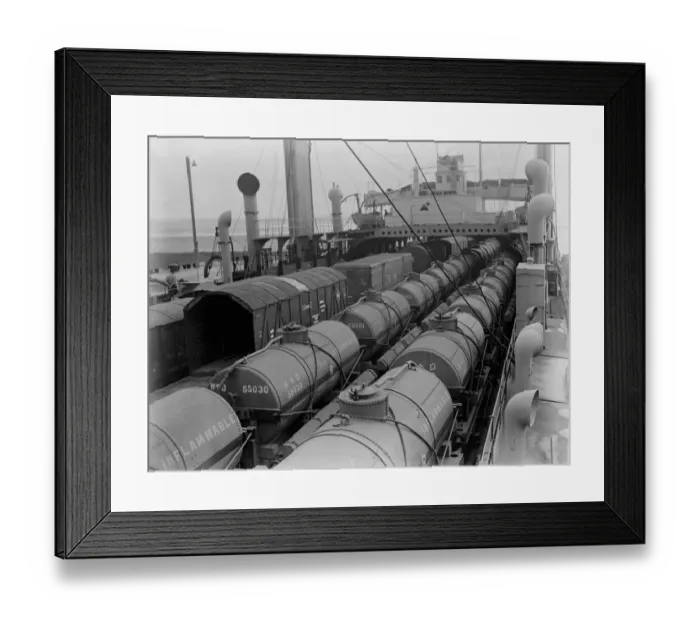 Framed Print : The Richborough Train Ferry on the east coast of Kent showing steam engines being Framed Print : The Richborough Train Ferry on the east coast of Kent showing steam engines being