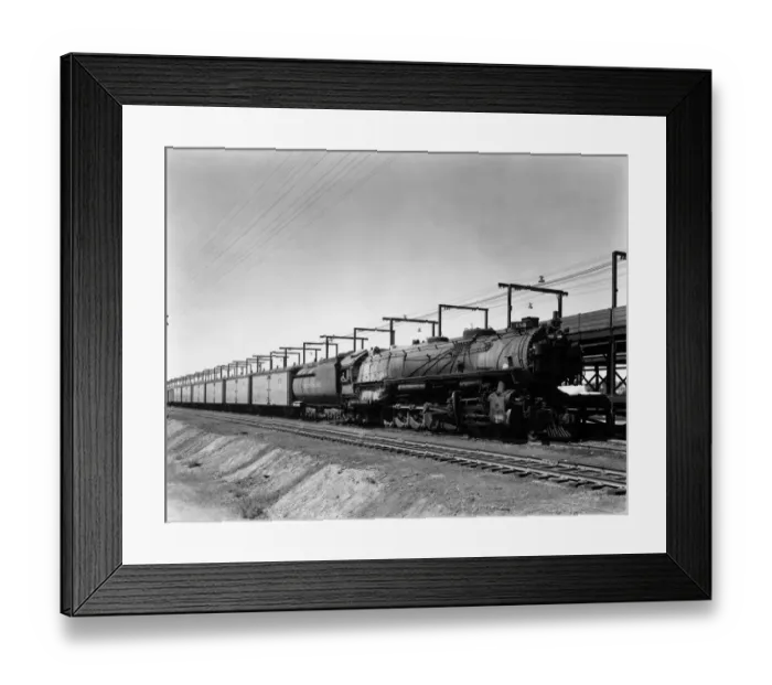 Framed Print : Union Pacific Pacific Class Steam Locomotive 4-12-2 wheel arrangement UP Class