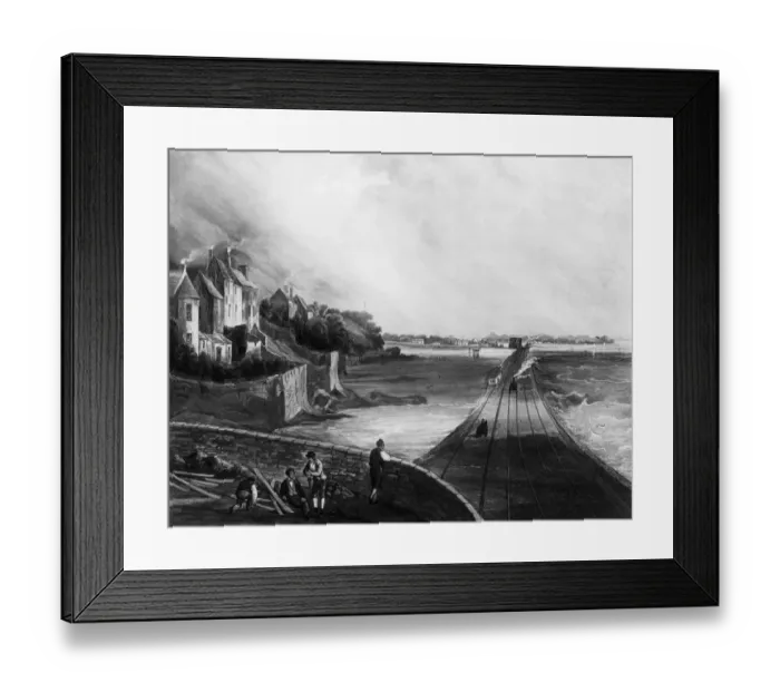 Framed Print : Dublin and Kingstown Railway opened 17th December 1834 View from Blackrock 1834 Framed Print : Dublin and Kingstown Railway opened 17th December 1834 View from Blackrock 1834
