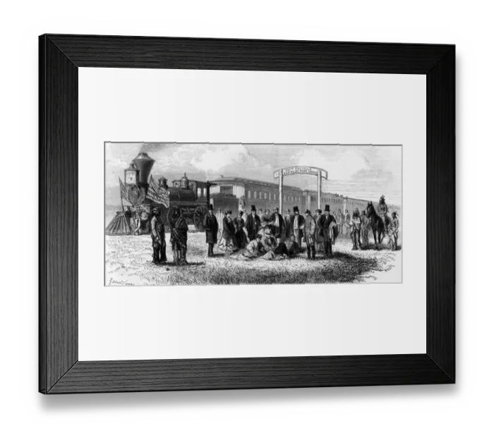 Framed Print : A station in the Prairie (?) 247 miles from Omana 1868