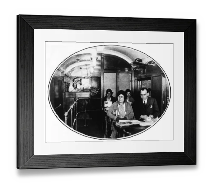 Framed Print : Britains first railway buffet car, introduced by the LMS on Euston-Nottingham route Framed Print : Britains first railway buffet car, introduced by the LMS on Euston-Nottingham route