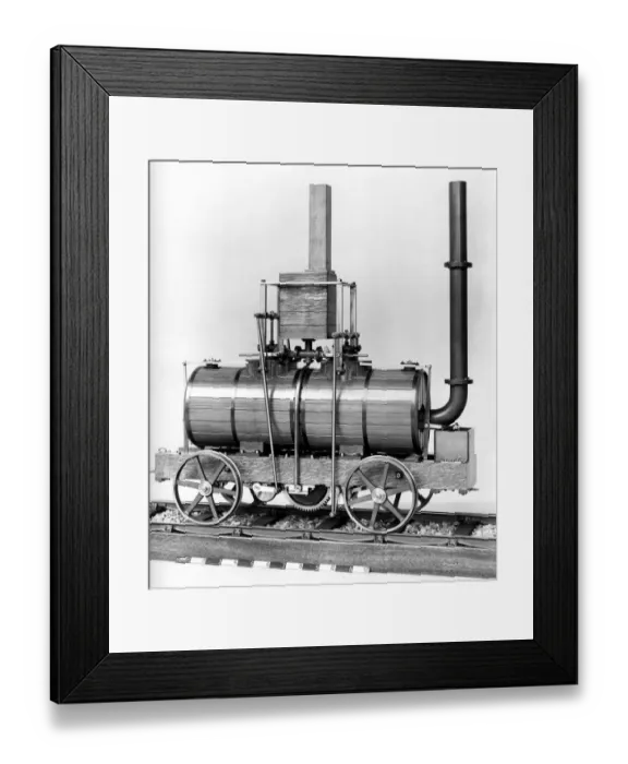 Framed Print : Model of Blenkinsons locomotive 1812 (right side) - John Blenkinsop (1783-1831) was