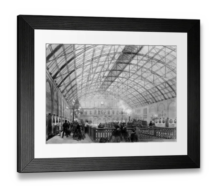 Framed Print : Charing Cross Railway Station in London 1864 ? TopFoto Framed Print : Charing Cross Railway Station in London 1864 ? TopFoto